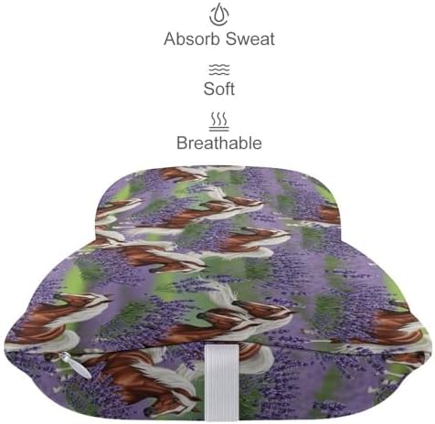 2 Pack Memory Foam Car Neck Pillow Lavender Flowers Horse Headrest Cushion Adjustable Strap for Neck Pain Relief