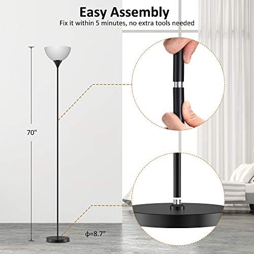 PESRAE RGB Floor Lamp, Stepless Brightness & Color Temperature