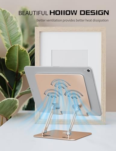 Tablet Stand for Desk, Fits All 4"-12" iPad, Gold, Pro Size