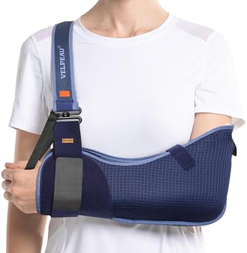 Velpeau Medical Arm Sling Shoulder Immobilizer for Women and Men, Blue XL