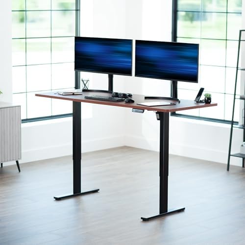 VIVO Dark Walnut 71 x 30 in Standing Desk, DESK-KIT-1B7D