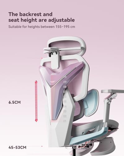 AutoFull G7 Gaming Chair - 3-Zone Lumbar, 22-Point Adjustment, Breathable Mesh, Custom Backplate, 720° Armrests, BIFMA Certified Ergonomic, 140° Recline, IGR Certified, Niko Endorsed - Pink