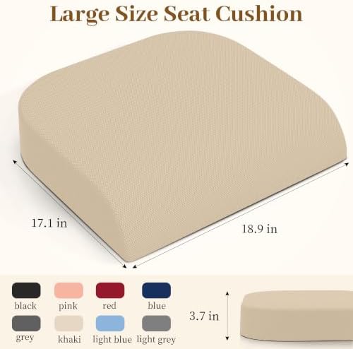 TranquilRelax 2XL Memory Foam Seat Cushion for Office Chair, 3.7-Inch, Khaki