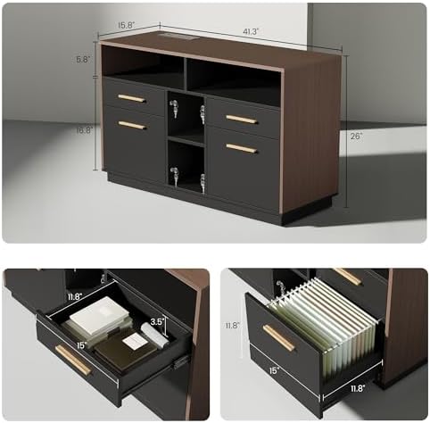 ModernMate 71" L Shaped Executive Standing Desk with 4 Drawers