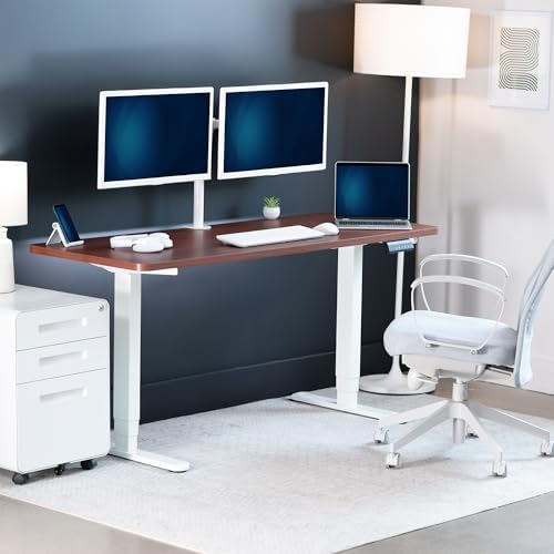 VIVO Dark Walnut 60 x 24 in Standing Desk, DESK-KIT-2W6D