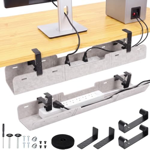 Chumia Under Desk Cable Management Tray No Drill, Beige, 36 Inch