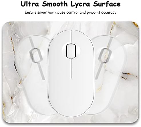 Dapesuom Small Mouse Pad, 6 x 8 Inch Thick Rubber Premium-Textured Non-Slip Portable & Washable Mini Mouse Mat for Women Men Wireless Laptops Keyboard Tray Gaming Computer Office Travel, White Marble