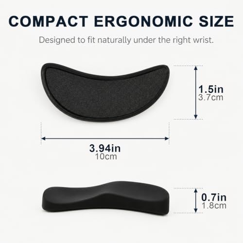 2 Pack Ergonomic Mouse Wrist Rest, Desk Silicone Sliding Wrist Pad, for Office, Gaming, Computer, Laptop, Carpal Tunnel Support, Wrist Pain Relief, Easy Typing (Black)