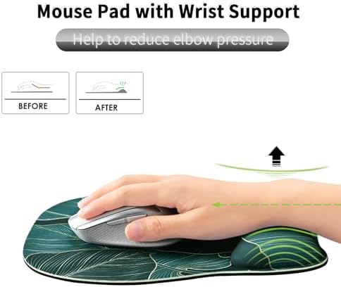 EooCoo Ergonomic Mouse Pad with Wrist Rest, Memory Foam Support Mousepad