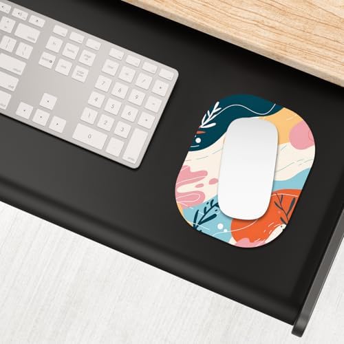Small Mouse Pad, 6 x 7 Inch, Oval Mini Mouse Pad with Non-Slip Rubber Base for Laptop Wireless Mouse Keyboard Tray Mousepad, Abstract Figure