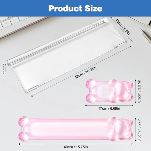 16.9inch Computer Keyboard Stand for Desktop,Gel Keyboard Wrist Rest Set