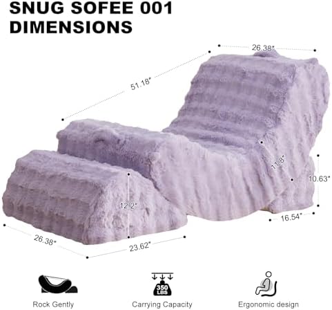 Quiet Rocking Chair, 3-in-1 Adjustable Boneless Floor Recliner for Adults