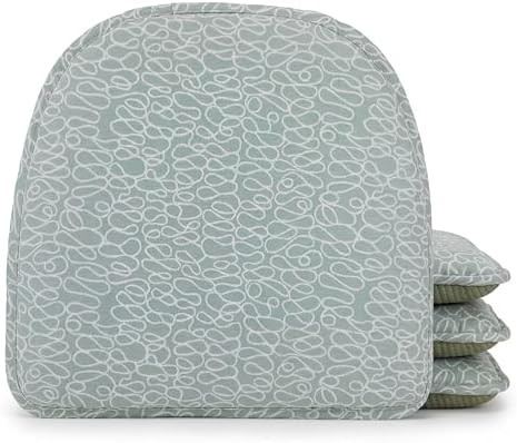 Klear Vu Raindrop The Gripper Non Slip Chair Cushions, Soft & Comfortable Seat Pad, Sitting Pillow for Kitchen, Dining or Office, 4 Count (Pack of 1), Scribble Spa