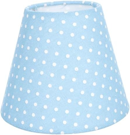 Creative Blue Polka Dot Cloth Lampshade Cover Bottom Bracket Soft Light Filter Home Decor Accessory for Bedside Floor Wall Lamps