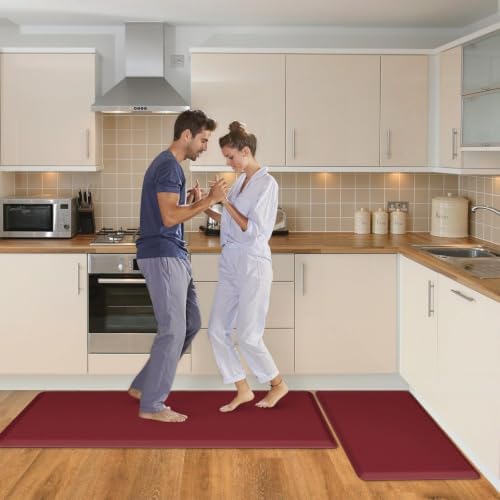 HappyTrends 2 PCS Kitchen Mat Cushioned Anti-Fatigue Floor Mat, Heavy Duty