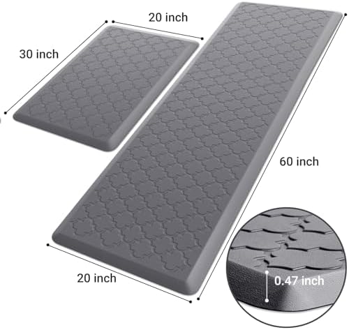 Kitchen Mat 2 PCS Cushioned Anti-Fatigue Floor Mat Standing Mat for Kitchen