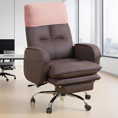 Stretch Office Chair Headrest Cover Jacquard Headrest Slipcover for Office Chairs Non Slip Head Rest Chair Furniture Protector for High Back Computer Chairs Set of 1 Light Pink