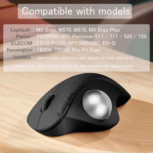Trackball 34mm/1.34 Inches, Replacement Ball for Logitech M575, M570, MX Ergo, ELECOM, Kensington, Perixx, and Other Compatible Trackball Mice, Glossy - Gray