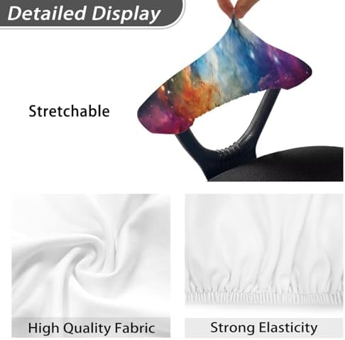 2Pcs Office Chair Arm Cover, Starry Sky Print Chair Armrest Covers, Office Seat Hand Rest Protector, Elastic Skin Friendly Computer Arm Protectors