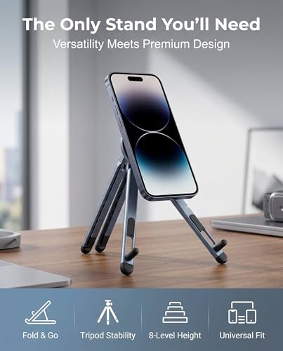 Foldable Magnetic Laptop Stand, Portable Aluminum Ergonomic Riser