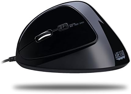 Adesso Imouse E7 Ergonomic Mouse for Left Hand, Black