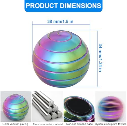 Kinetic Spinning Desk Toys, Fidgets for Anxiety and Stress for Adult Teen Cool-Stuff, Party Gifts for Christmas & Halloween (Circular)