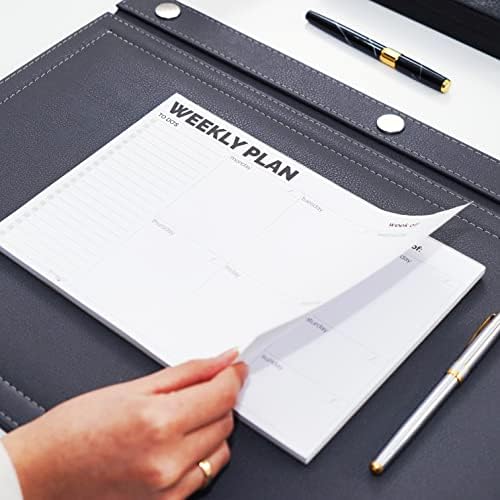 Weekly Planner Pad, A4 Size (11.7" x 8.3") Tear Off Undated Desk Notepad, Premium Thick Paper With Cardboard Back Support, Weekly Planner Notepad, Work and Schedule Organizer, Weekly To Do List.