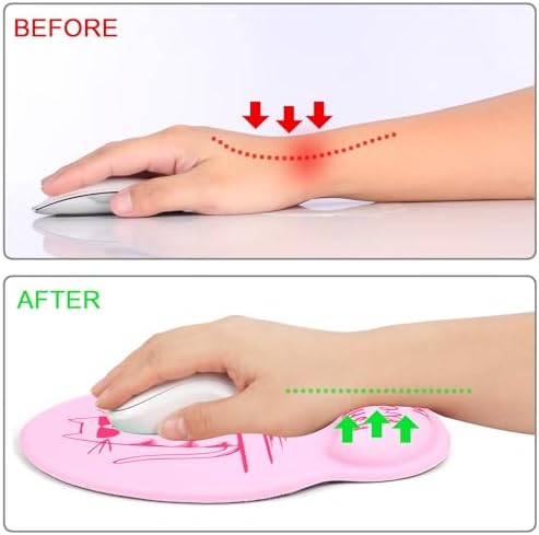 Ergonomic Mouse Pad with Wrist Rest Support,Gel Mouse Pads for Desk