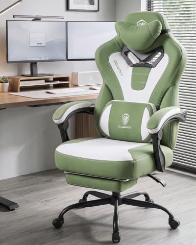 Dowinx Big and Tall Gaming Chair for Adults with Footrest, Massage Lumbar