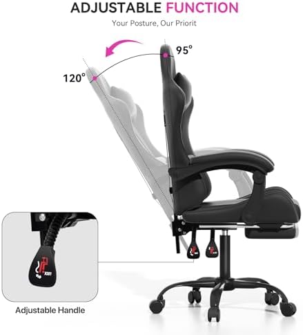 Gaming Chair, Racing Style Computer Gamer Chair, Black