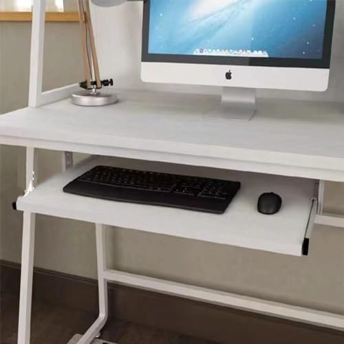 DOUKI Keyboard Tray Wooden Pull Out Keyboard Drawer Under Desk 24" Ergonomic Desk Extender Tray Sliding, Computer Keyboard Holder/Shelf for Typing (Color : White, Size : 24" x 11"(60x27cm))