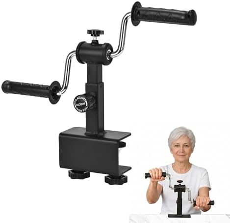Arm Bike for Physical Therapy, Hand Bike Pedal Exerciser, Portable Arm Exercise Equipment for Arm and Shoulder Workout, Desktop Clamp Design, Suitable for Tabletops 0.4-1.95 in Thick