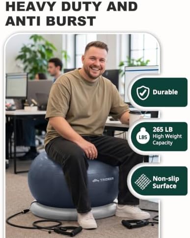 Trideer Exercise Ball Chair – Yoga Ball Chair for Office, Pregnancy & Home