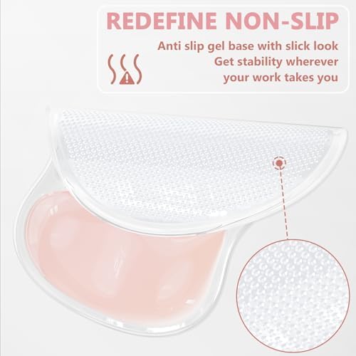 AKIT Ergonomic Mouse Pad with Wrist Rest&Keyboard Wrist Rest Set, Gel, Pink