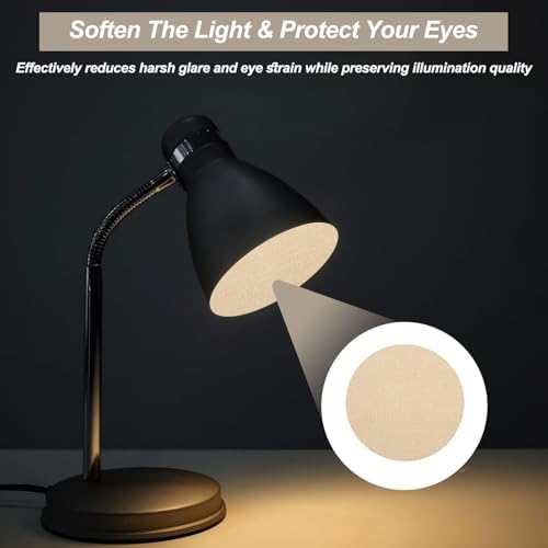 MECCANIXITY 2.4" Round Lampshade Diffuser, Anti-glare Lamp Shade Diffuser Fabric Lamp Cover for Desk Table Light Downlight Spotlight, White 2pcs