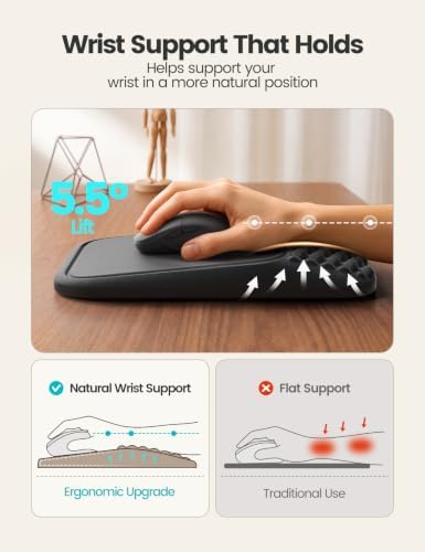 Vaydeer Ergonomic Mouse Pad with Wrist Rest, Built-in Pen Storage