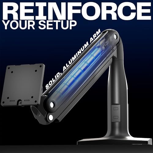 VIVO Aluminum Ultrawide Monitor Stand, Classic, Fits up to 49 inch Computer Screens, Single Articulating Pneumatic Arm, C-Clamp and Grommet Desk Mount, Max VESA 200x100, Black, STAND-V100H