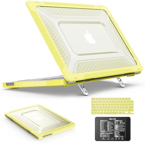 SEYMAC stock Case for MacBook Neo (A18 Pro) 2026 13 inch, Shock-Absorbing Protection with Folding Stand &Mouse Pad Case for MacBook Neo (A18 Pro) 2026 13 inch, Yellow