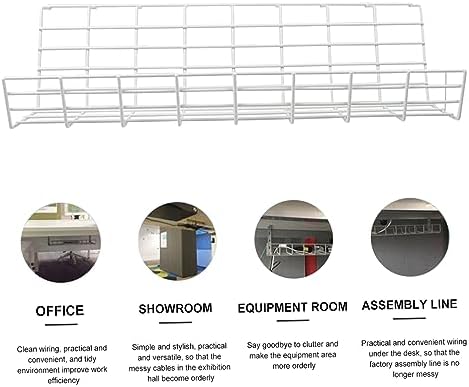 Happyyami Iron Cable Management Cable Organizer Storage Box Under Desk Cord Organizer for Home Office