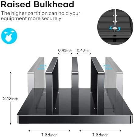 OMOTON Vertical Laptop Stand, Black Acrylic Dual Holder for MacBook Gaming