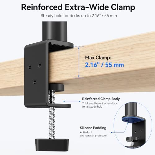 iPad Desk Mount Holder, Sturdy Aluminum Arm with C-Clamp for Desk & Bedside