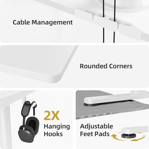 INNOVAR Electric Height Adjustable Standing Desk, 40x24 Inch, White