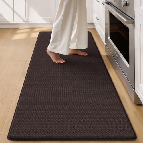 Color&Geometry Wide Kitchen Floor Mat 24x71 Anti Fatigue Easy Clean, Brown