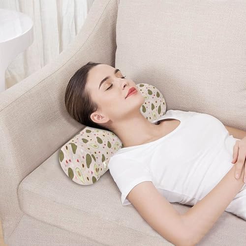 Yoga Meditation Bolster Pillow Neck Roll Pillow Small Round Pillows Decorative Throw Pillows Cervical Roll Cylinder Pillow Neck Support Side Sleeper Cute Avocado Heart