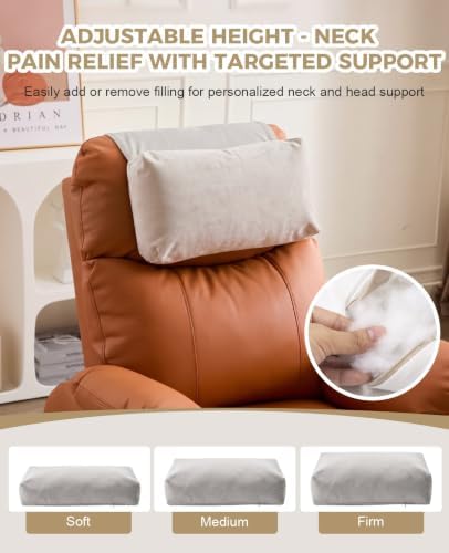 Headrest Pillow Adjustable Non-Slip Velvet for Recliner/Armchair, Grey