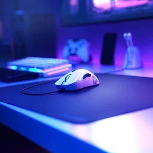 Glorious Model D Wired Gaming Mouse - 68g Superlight Honeycomb Design, RGB, Ergonomic, Pixart 3360 Sensor, Omron Switches, PTFE Feet, 6 Buttons - Matte White