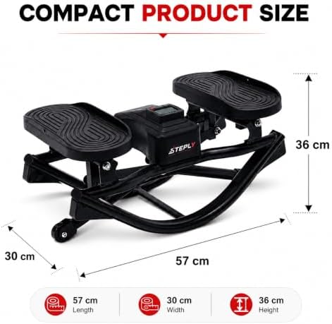 Rock Stepper - Side to Side Rocking Stepper for Exercise at Home with Resistance Bands & Cordless Jump Rope, Quiet Low-Impact Lateral Stepper Machine for Full Body Workout, Legs & Glutes