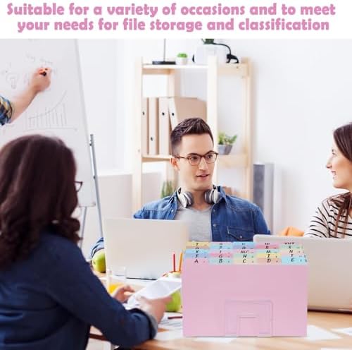 1 Set A-Z Alphabetic and Number Top Label Files, Legal Size, 25 Sheets File Dividers 1/5 Cut Label File Cabinet Dividers Desk Organizer for Office, Home and School (Candy Color)