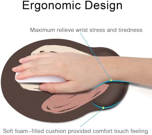 Britimes Ergonomic Mouse Pad with Wrist Support, Brown Heart Pattern