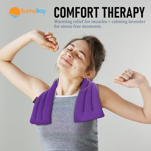 SunnyBay Lavender Heating Pad, Neck and Shoulder Wrap, 26x6 inch, Purple